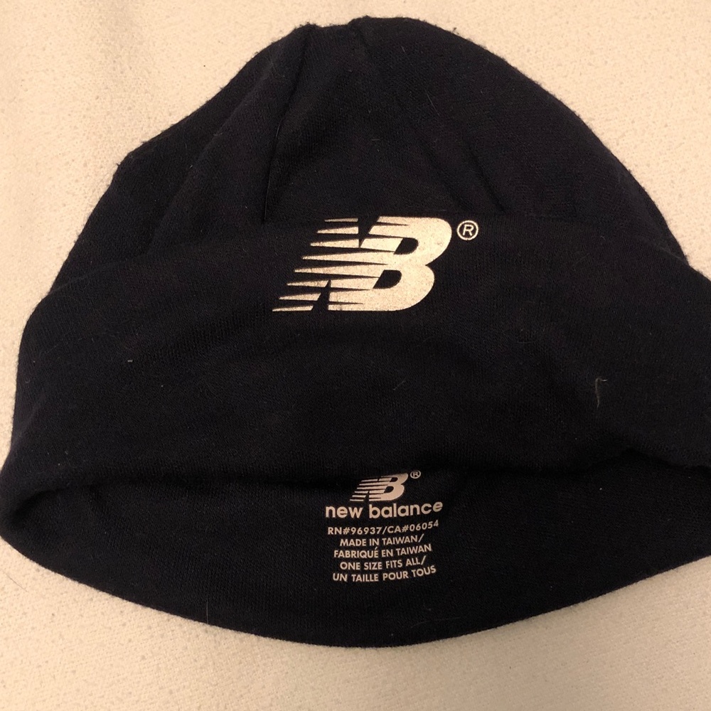 New Balance Black Knit Logo Beanie